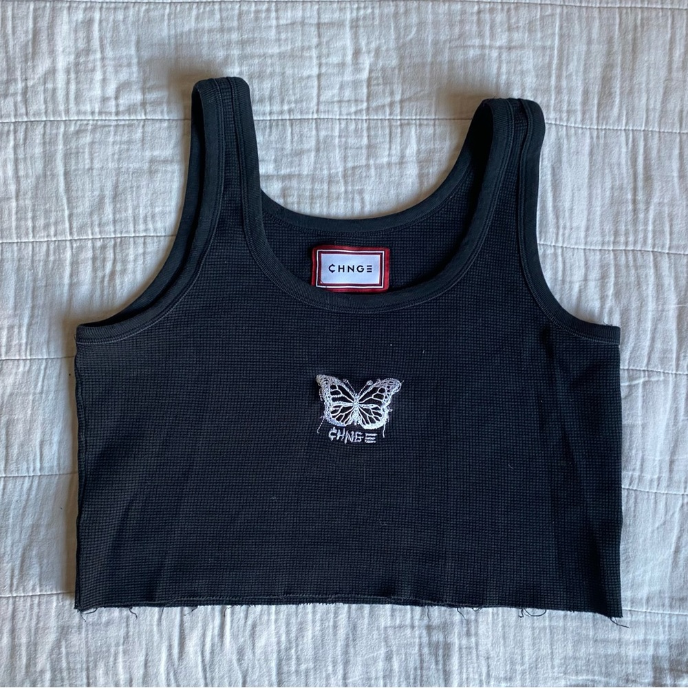 chnge black waffle tank